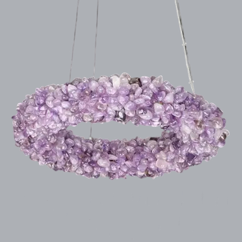 Люстра кргулая из фиолетового хрустального камня Purple Diamond Фиолетовый Люстра кргулая из фиолетового хрустального камня Purple Diamond Фиолетовый в Брянске | Loft Concept