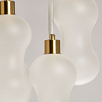 Люстра с 5-ю матовыми белыми стеклянными плафонами волнообразной формы Lucid Rain  варинант исполнения - 6 | Loft Concept в Брянске