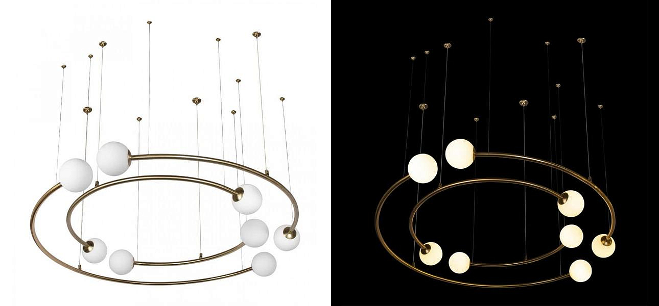 Дизайнерская Модульная Люстра PLANETARY two rings Gold 100 см Дизайнерская Модульная Люстра PLANETARY two rings Gold 100 см - Loft-Concept в Брянске
