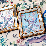 Постер в зеркальной раме в стиле шинуазри Chinoiserie Imperial Garden Peacocks on a Tree Poster варинант исполнения - 4 | Loft Concept в Брянске