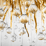 Люстра подвесная с прозрачными стеклянными подвесками в форме капель Диаметр 100 см Droplet Chandelier варинант исполнения - 9 | Loft Concept в Брянске