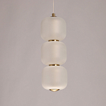 Подвесной светильник с 3-мя округлыми матовыми плафонами из белого стекла Golden Swirl варинант исполнения - 4 | Loft Concept в Брянске