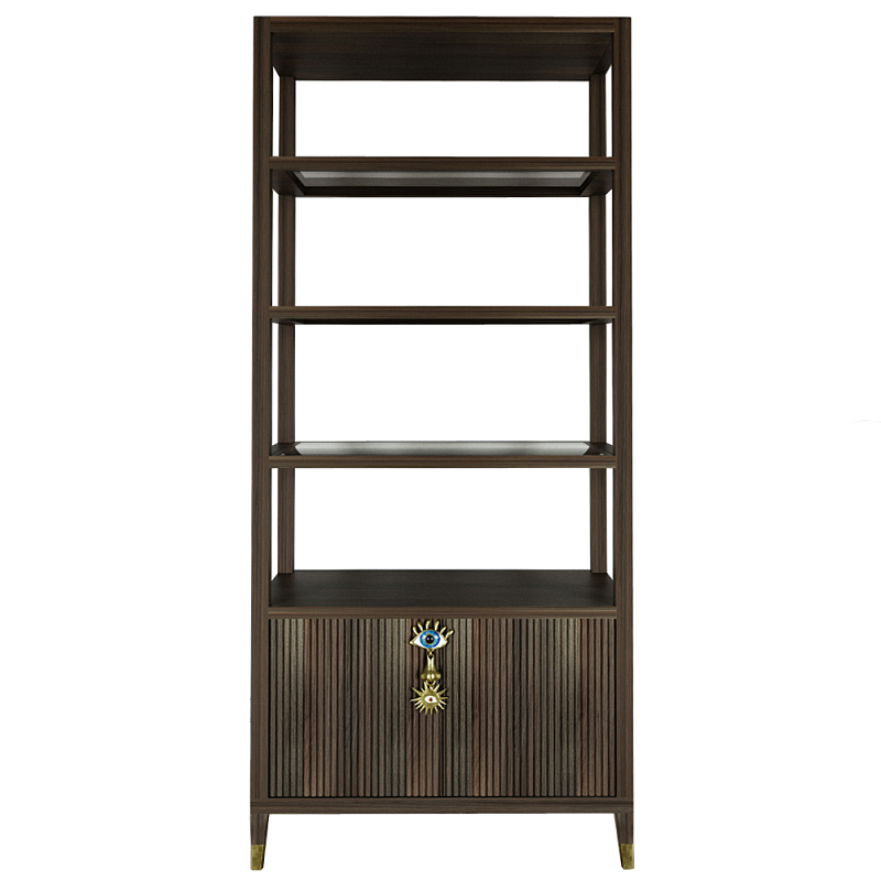 Стеллаж со стеклянными полками Elsa Dreams Walnut Орех Стеллаж со стеклянными полками Elsa Dreams Walnut Орех в Брянске | Loft Concept