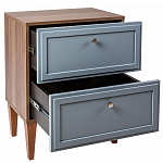 Тумба прикроватная серая из массива бука с 2-мя ящиками Wenge Light варинант исполнения - 4 | Loft Concept в Брянске