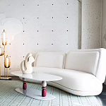 Дизайнерский журнальный стол на 2-х фигурных ножках с подстольем Lycad варинант исполнения - 3 | Loft Concept в Брянске