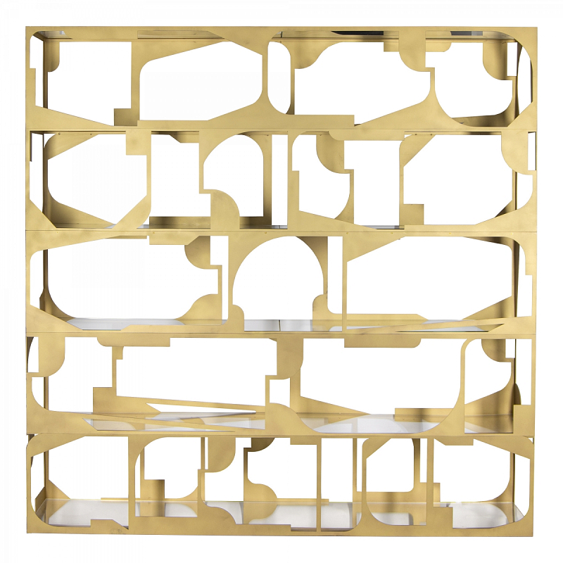 Стеллаж Golden Kaleidoscope матовое золото Прозрачное Стекло Стеллаж Golden Kaleidoscope матовое золото Прозрачное Стекло в Брянске | Loft Concept