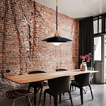 Подвесной светильник с плафоном в форме плоского купола и белой шарообразной лампой Eurofase варинант исполнения - 8 | Loft Concept в Брянске