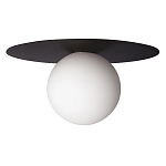 Потолочный светильник с белым шарообразным плафоном и черным круглым основанием Matisse варинант исполнения - 2 | Loft Concept в Брянске