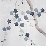 Обои ручная роспись Plum Blossom Inky Hokusai on Sterling Silver gilded silk варинант исполнения - 3 | Loft Concept в Брянске