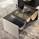 Дизайнерский журнальный стол с полукруглыми полками под столешницей Tiwoberoc варинант исполнения - 2 | Loft Concept в Брянске