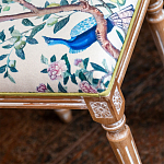Банкетка одноместная из массива бука с цветочным принтом Beige Chinoiserie Garden Banquette варинант исполнения - 2 | Loft Concept в Брянске
