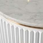 Тумбочка белая круглая с мраморной столешницей Thoroughbass варинант исполнения - 1 | Loft Concept в Брянске