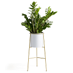 Кашпо из металла и латуни Elegance Elevated Planters белое варинант исполнения - 2 | Loft Concept в Брянске