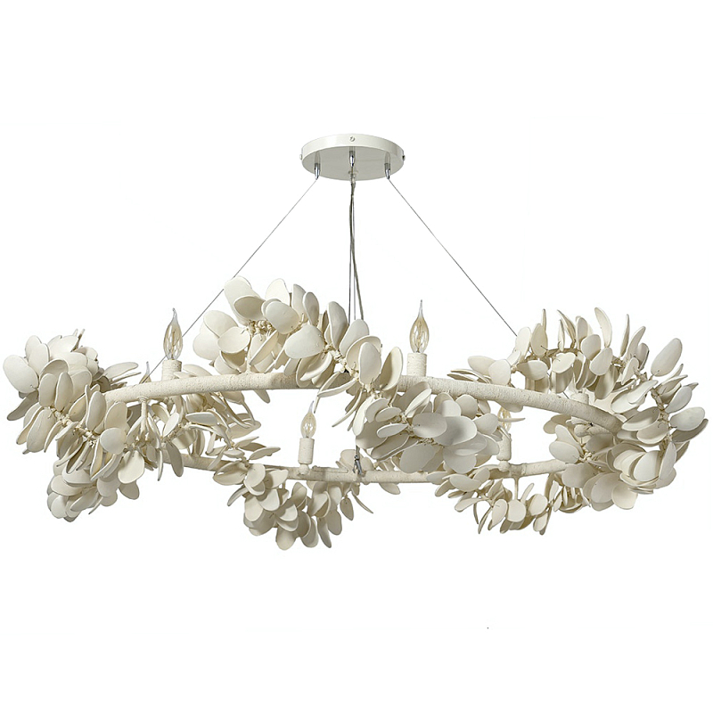 Люстра White Bionic Petals Flo Ring Chandelier Молочный Белый в Брянске | Loft Concept 