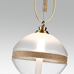 Подвесной светильник с круглым прозрачным плафоном и декоративной каменной вставкой Tectona  варинант исполнения - 5 | Loft Concept в Брянске