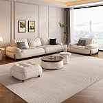 Пуф кожаный с каркасом из массива дерева Furniture Medieval варинант исполнения - 1 | Loft Concept в Брянске