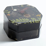 Шкатулка из эпоксидной смолы с цветами черная Epoxy Resin Square Box Black варинант исполнения - 5 | Loft Concept в Брянске