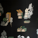 Обои ручная роспись The Art of Learning and Steps for the Flowers by Teo Yang Original colourway on Pitch dyed silk варинант исполнения - 1 | Loft Concept в Брянске