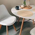 Стул с основой из пластика и мягким сиденьем Arvika White варинант исполнения - 9 | Loft Concept в Брянске