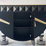 Дизайнерский комод полукруглый черный с 3-мя фактурным ящиками Occasion варинант исполнения - 4 | Loft Concept в Брянске