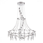 Люстра подвесная из металла с хрустальными прозрачными подвесками Quasar 81 варинант исполнения - 8 | Loft Concept в Брянске