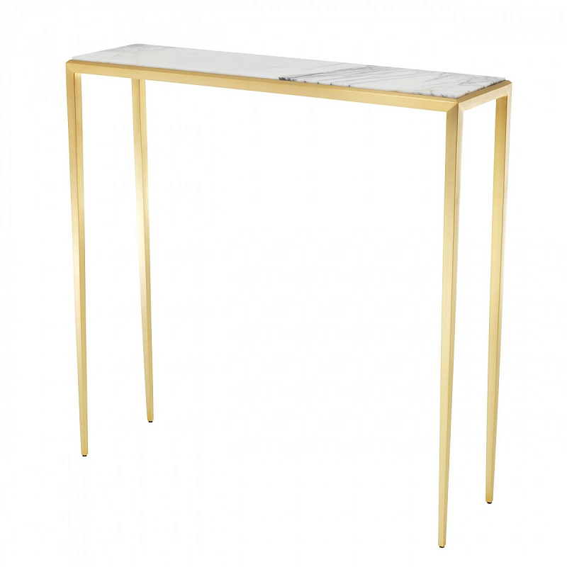Консоль Eichholtz Console Table Henley S Золотой Белый Мрамор Bianco Консоль Eichholtz Console Table Henley S Золотой Белый Мрамор Bianco в Брянске | Loft Concept