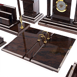 Настольный письменный набор из природного камня обсидиана с декором в виде орла Golden Eagle варинант исполнения - 3 | Loft Concept в Брянске