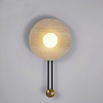 Бра круглое с каменным основанием и плафоном из стекла в форме шара Shaw Marble Lighting варинант исполнения - 5 | Loft Concept в Брянске