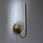 Бра с изогнутым рельефным плафоном Textured Glass варинант исполнения - 2 | Loft Concept в Брянске