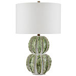 Настольная лампа с фактурным основанием с сочетании белого и зеленого цветов Festoon варинант исполнения - 3 | Loft Concept в Брянске