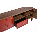 ТВ-тумба красная из массива бука с 2-мя дверками и ящиком Wenge Light варинант исполнения - 5 | Loft Concept в Брянске