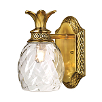 Бра для ванных комнат с прозрачным стеклянным плафоном в форме ананаса и декоративным основанием с рельефным узором Hinkley варинант исполнения - 1 | Loft Concept в Брянске