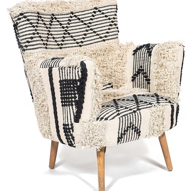 Кресло KELIM Pattern black and white Chair Черно-белый Кресло KELIM Pattern black and white Chair Черно-белый в Брянске | Loft Concept