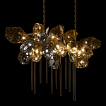 Люстра подвесная с 22-мя гранёными стеклянными плафонами с вертикальными подвесками Gilded Mirage  варинант исполнения - 4 | Loft Concept в Брянске