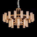 Люстра двухъярусная круглая с текстурными цилиндрическими плафонами Glimpse варинант исполнения - 6 | Loft Concept в Брянске