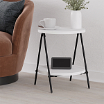 Стол приставной с 2-мя круглыми белыми столешницами ESSEL SIDE TABLE WHITE варинант исполнения - 5 | Loft Concept в Брянске