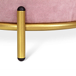 Банкетка круглая пыльно-розовый велюр на 4-х металлических ножках золотого цвета SANJAY варинант исполнения - 2 | Loft Concept в Брянске