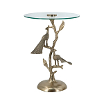 Столик с круглой стеклянной столешницей и корпусом в виде двух павлинов на ветке Table Two Peacocks варинант исполнения - 2 | Loft Concept в Брянске