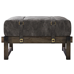 Пуф Duncan винтажная черная кожа  варинант исполнения - 1 | Loft Concept в Брянске