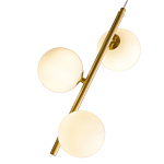 Подвесной светильник бронзового цвета с 3-мя белыми стеклянными шарообразными плафонами Bubble Chandelier варинант исполнения - 2 | Loft Concept в Брянске