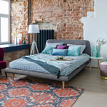 Кровать с мягким изголовьем Palmer Bed варинант исполнения - 6 | Loft Concept в Брянске