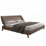 Кровать двуспальная с изголовьем из экокожи шоколадно-коричневого цвета Modern Look варинант исполнения - 1 | Loft Concept в Брянске