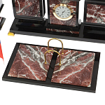 Настольный письменный набор из креноида и змеевика на бронзовых ножках Marble Accessory варинант исполнения - 3 | Loft Concept в Брянске