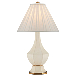 Настольная лампа с фактурным конусовидным абажуром и кожаным каркасом Malifis варинант исполнения - 3 | Loft Concept в Брянске