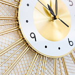 Часы настенные из металла в виде солнца с белым циферблатом Mirror Tower Clock варинант исполнения - 3 | Loft Concept в Брянске