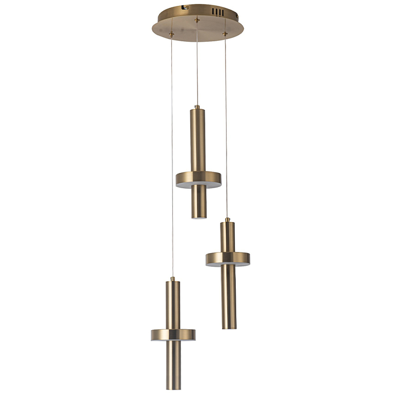 Каскадный светильник с 3-мя плафонами Flos Brass Metal Acrylic Trio Hanging Lamp Латунь Каскадный светильник с 3-мя плафонами Flos Brass Metal Acrylic Trio Hanging Lamp Латунь в Брянске | Loft Concept