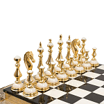 Шахматы из бронзы и натуральных камней Долерит и Мрамор с гравировкой Decorative Thematic Chess варинант исполнения - 2 | Loft Concept в Брянске