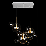 Люстра подвесная 3 лампы с прозрачными стеклянными шарами и золотыми деталями Giopato & Coombes варинант исполнения - 2 | Loft Concept в Брянске
