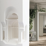 Встраиваемый в стену гипсовый светильник под покраску с арками и рельефными колоннами Antiquity Athena варинант исполнения - 10 | Loft Concept в Брянске