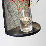 Настенный светильник зеленого цвета с черной рамкой овальной формы с полкой Herbarium  варинант исполнения - 3 | Loft Concept в Брянске